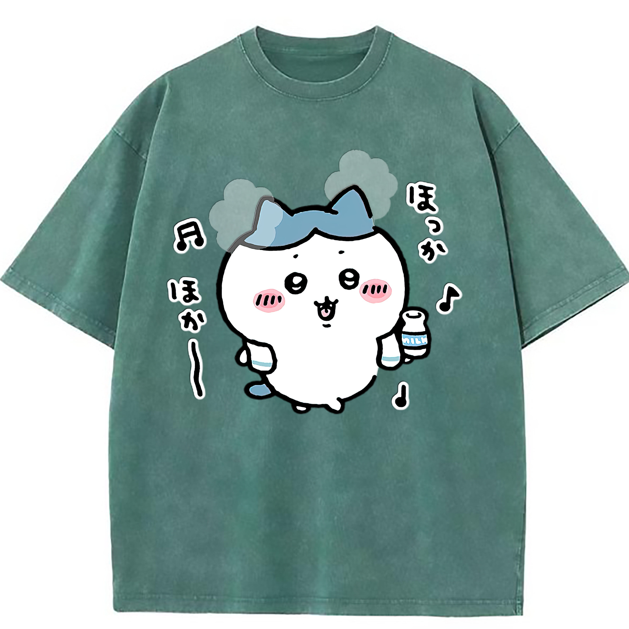 （画像用） ちいかわ ハチワレ Chii-kawa hachiware 綿100% ヴィンテージ風 半袖Tシャツ（フロントプリント）